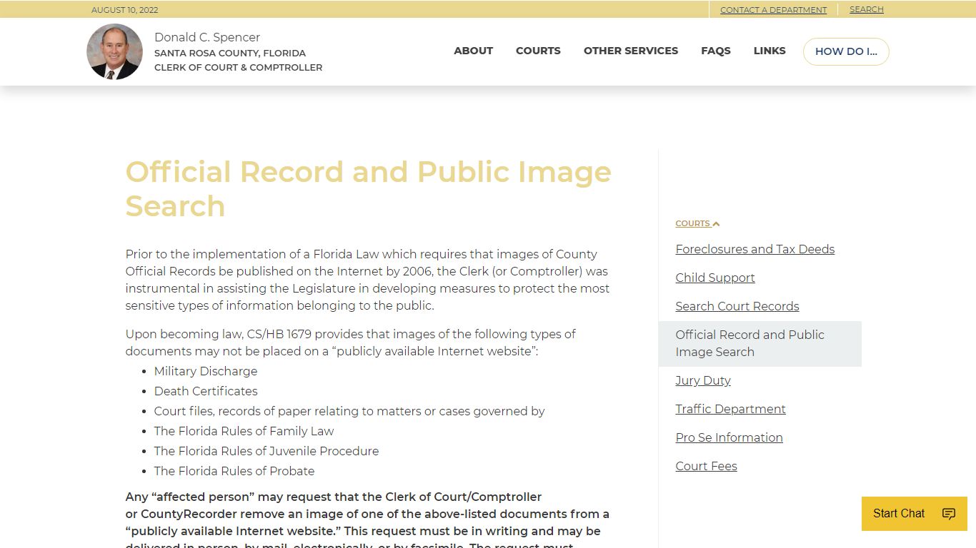 Official Record and Public Image Search - Santa Rosa ...